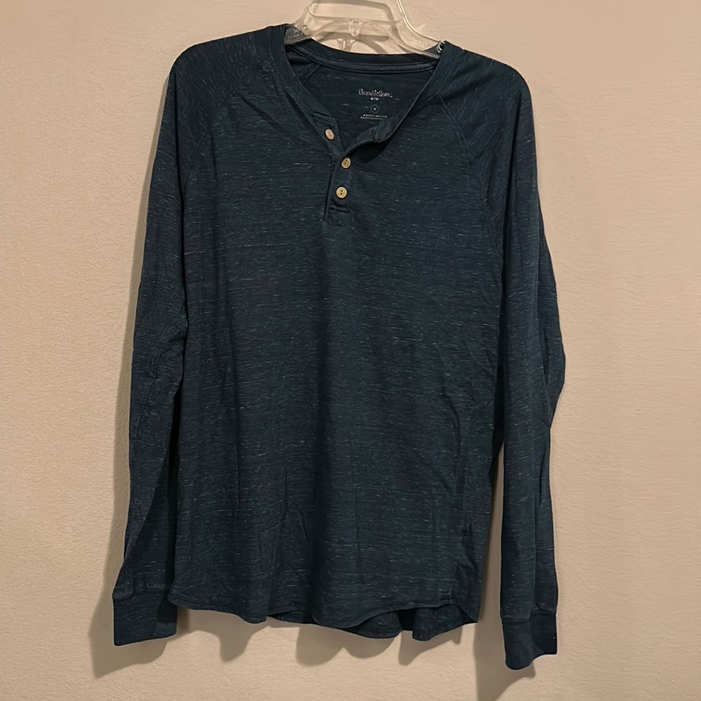 Goodfellow Mens Blue Henley